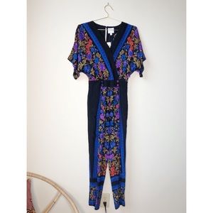 anthropologie scarf printed jumpsuit